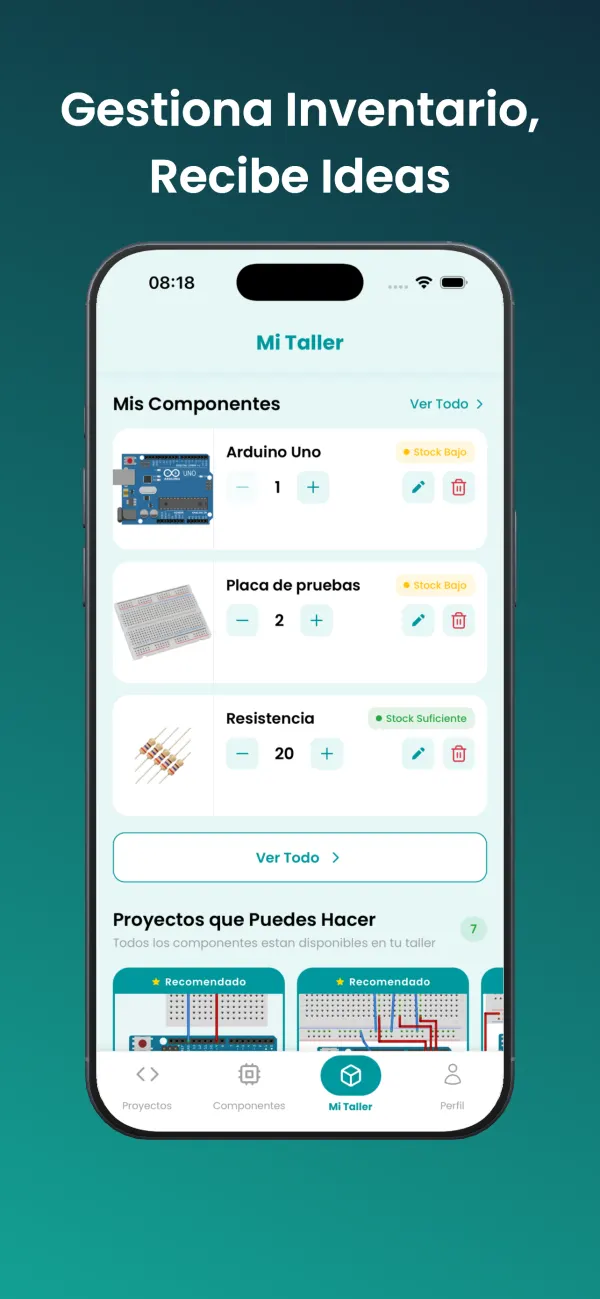 Taller: gestiona tu inventario y recibe ideas de proyectos